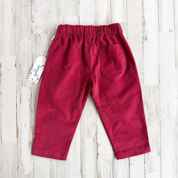 NWT Petits Vilains Frederique Corduroy Pants 18-24M Burgundy Red - Picture 3 of 13